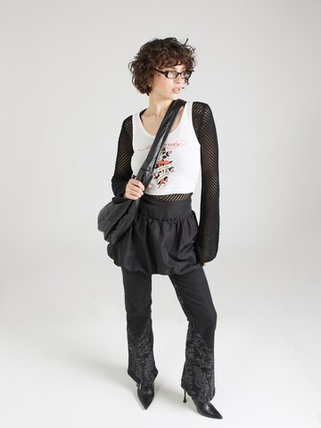 Ed Hardy Top 'DEATH BEFORE' in Wit