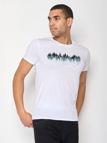 GREENBOMB Shirt 'Nature Forest Run' in Wit: voorkant