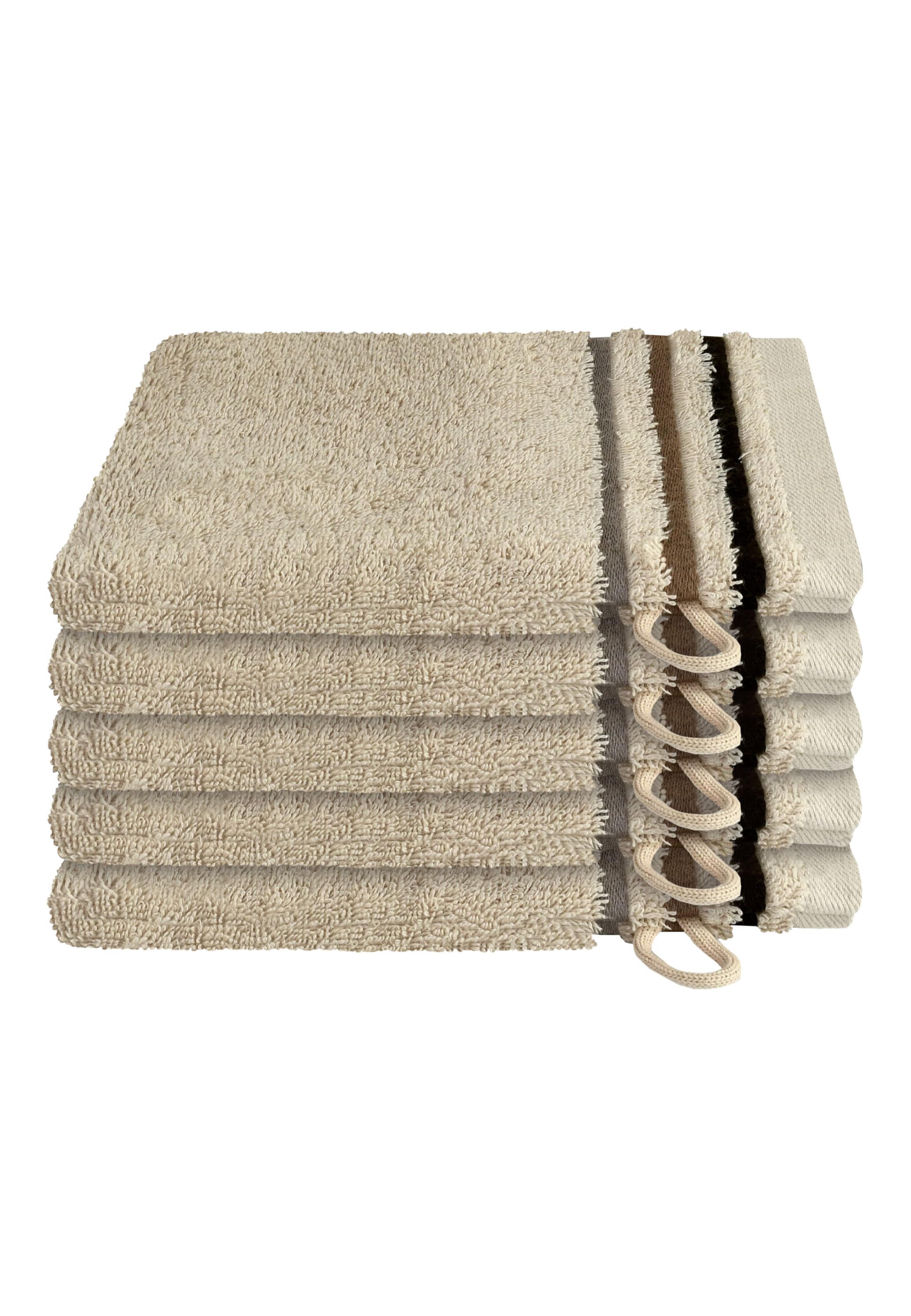 SCHIESSER Waschhandschuhe 'Skyline Color' in Beige: Vorderseite