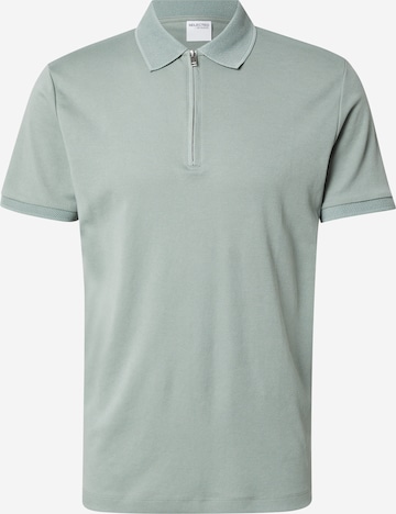 T-Shirt 'SLHFave' SELECTED en vert : devant
