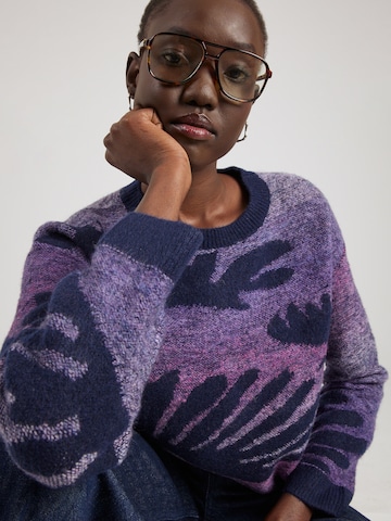 WHITE STUFF Sweater 'FERN SPACEDYE' in Blue