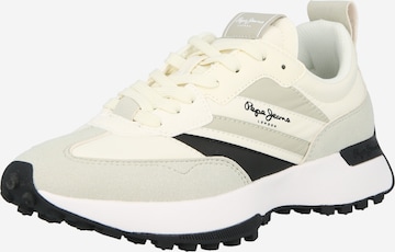 Baskets basses Pepe Jeans en beige : devant