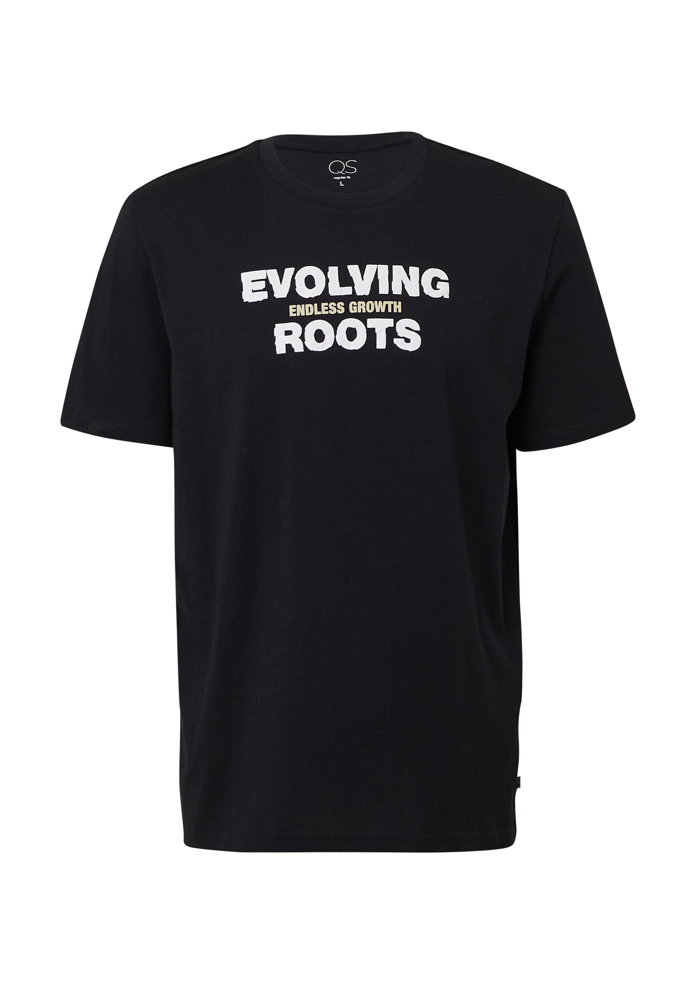 T-Shirt QS en noir : devant