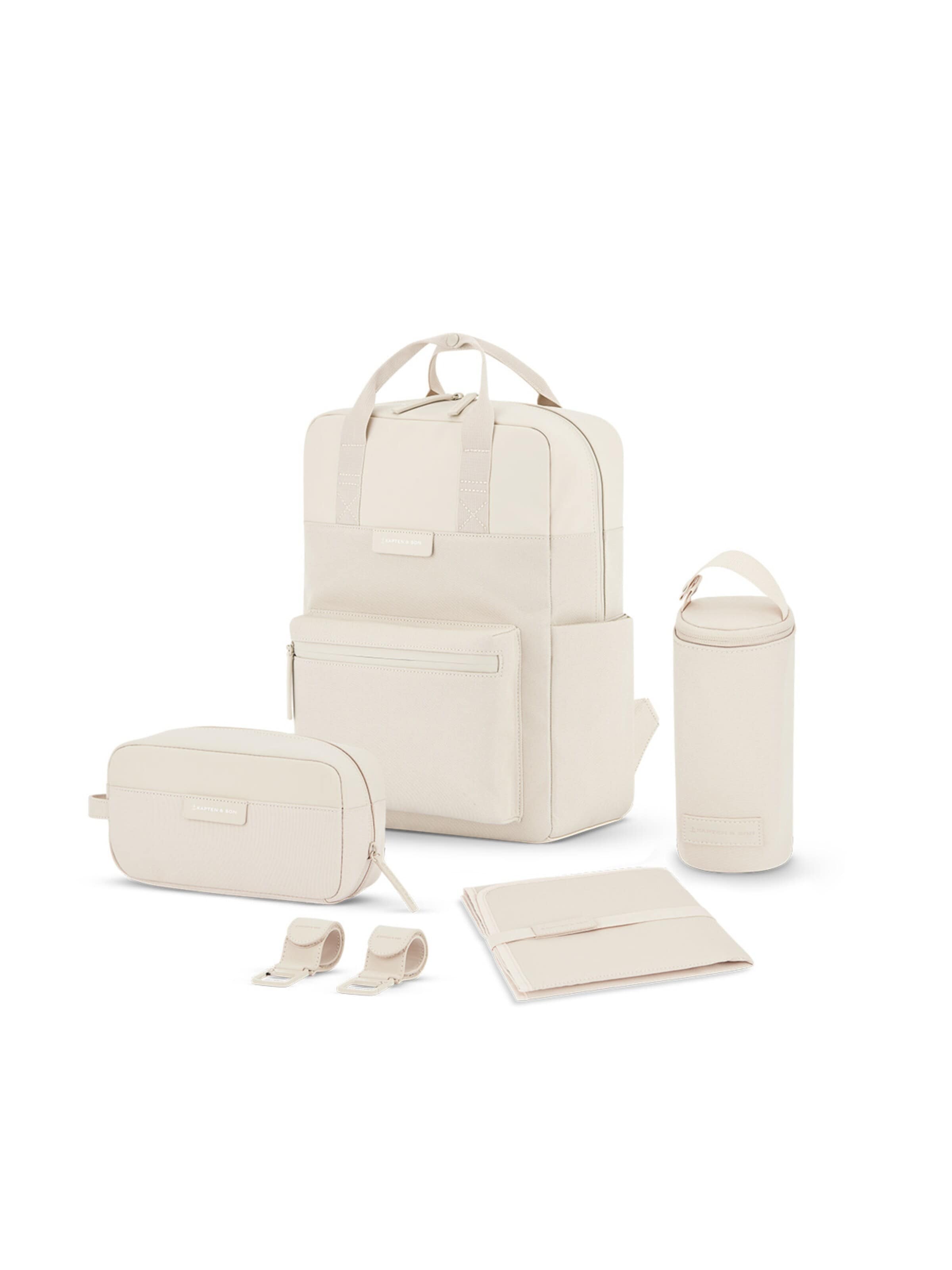 Kapten & Son - Mochila 'Bergen Pro Diaper' en beige: frente