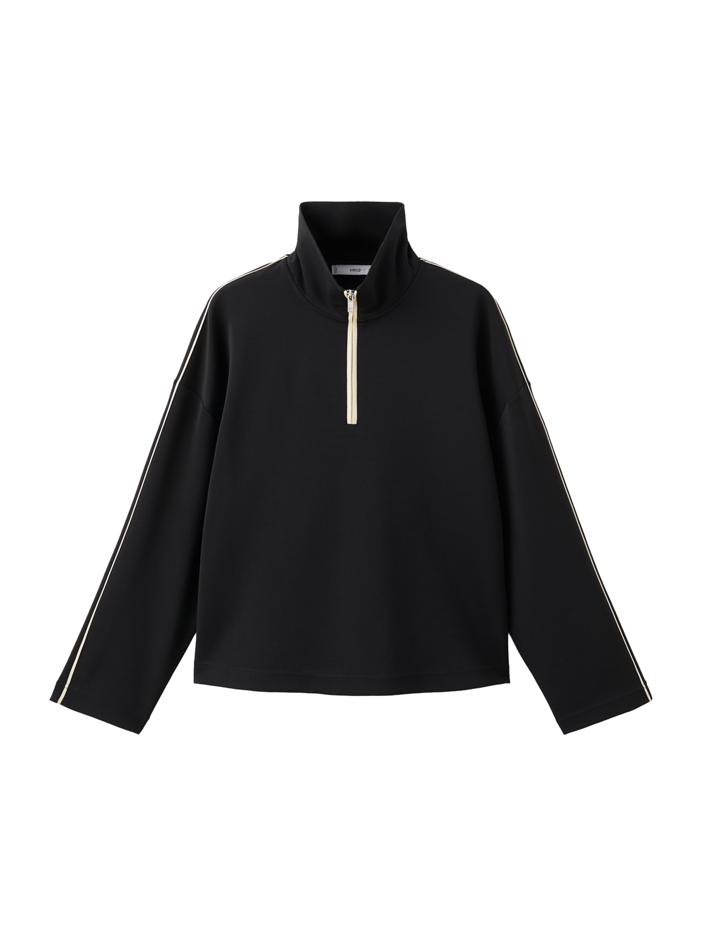 Bluză de molton de la MANGO pe negru: față