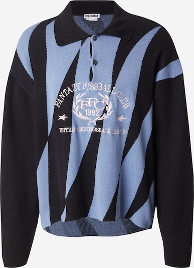 WEEKDAY Neulepaita 'Rene' värissä taivaansininen / musta / valkoinen, Tuotenäkymä