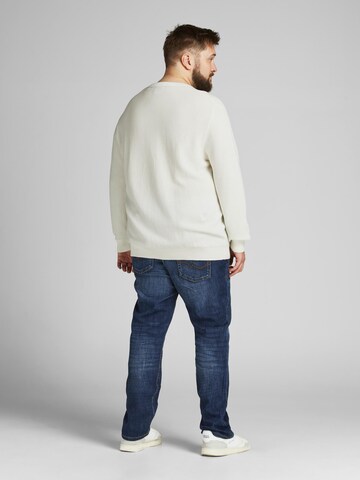 Jack & Jones Plus Sweter 'Aaron' w kolorze biały