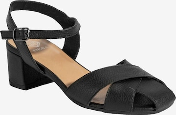 Sandales 'Sandalen' Desa en noir : devant
