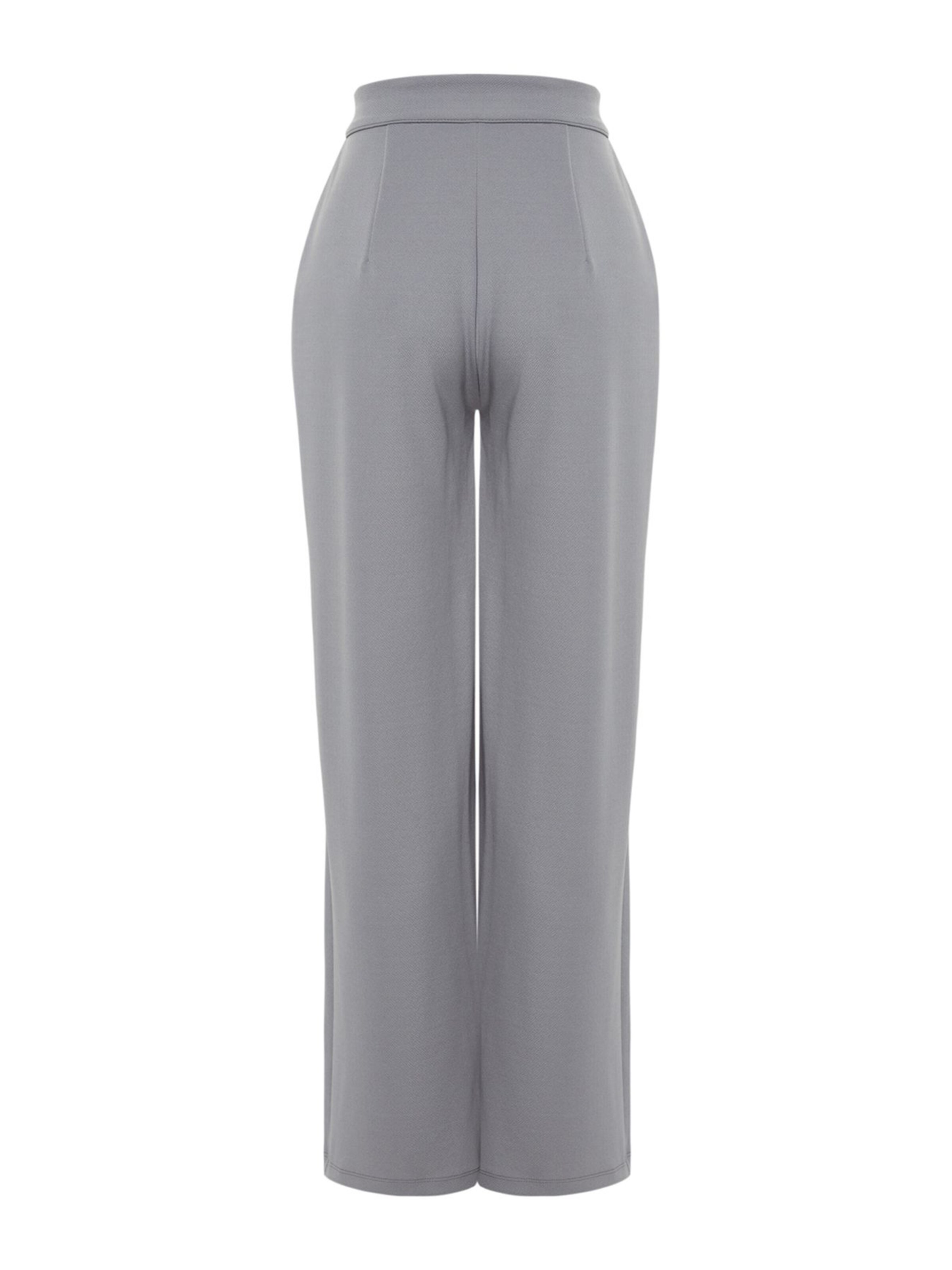 Trendyol - Perna larga Calças com pregas em cinzento