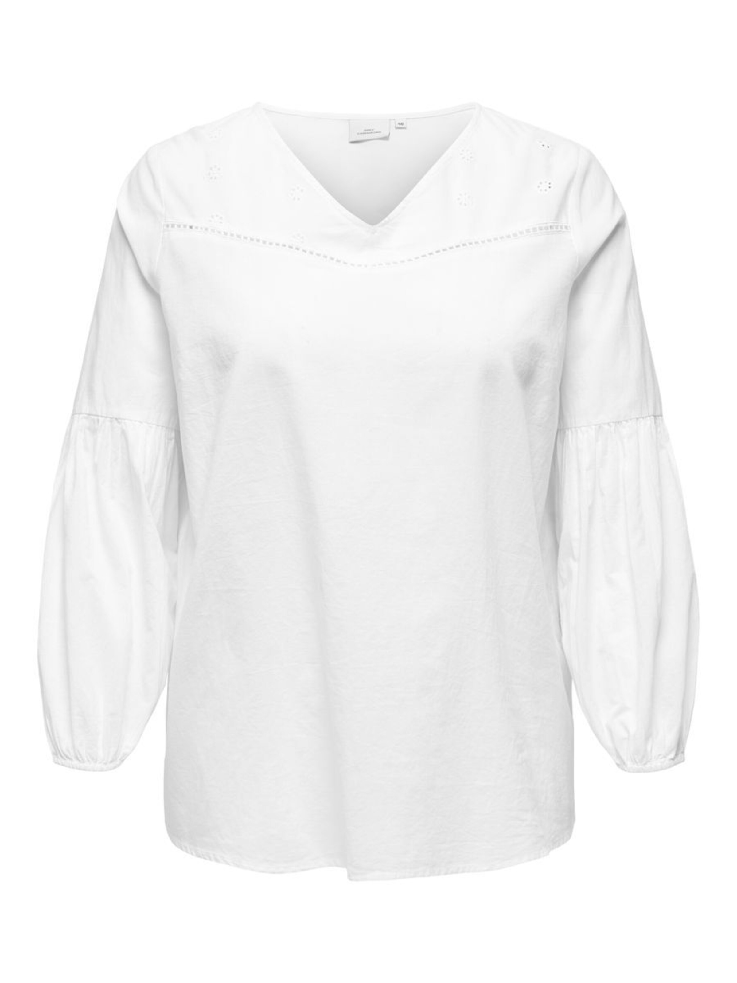 ONLY Carmakoma - Blusa en blanco: frente