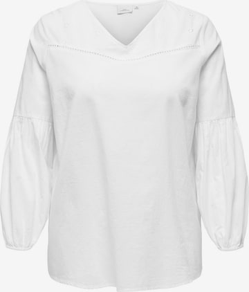 Camicia da donna di ONLY Carmakoma in bianco: frontale