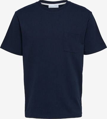 T-Shirt SELECTED HOMME en bleu : devant