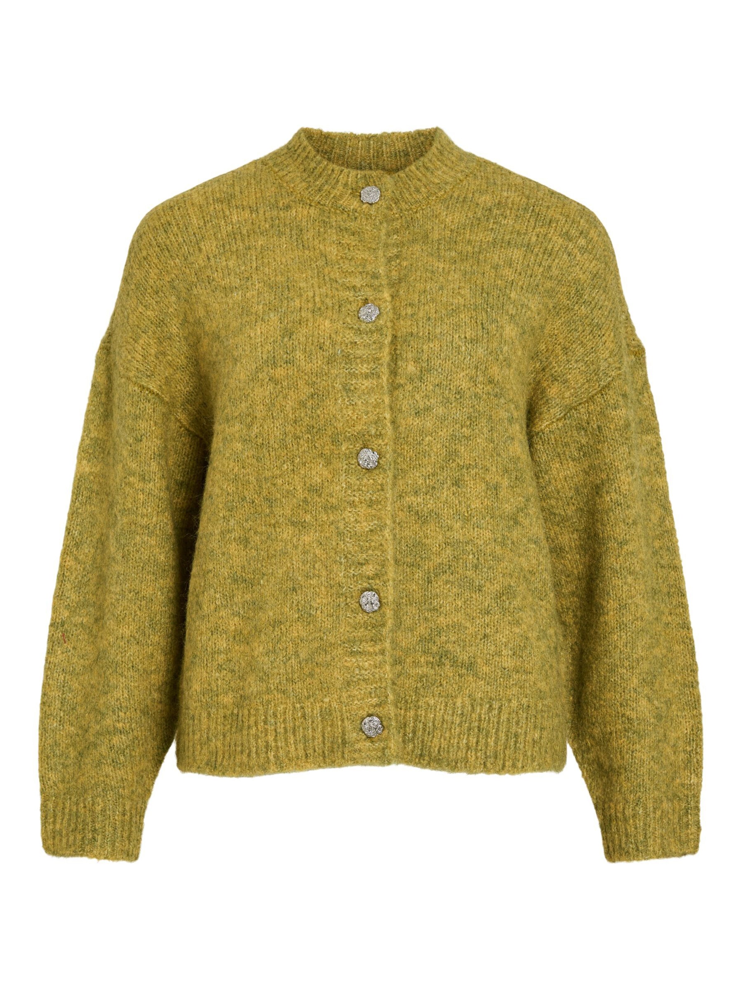 VILA Gebreid vest 'VIMarley' in Groen: voorkant