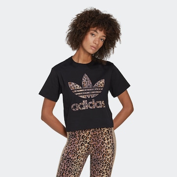 Tricou 'Logo' de la ADIDAS ORIGINALS pe negru: față