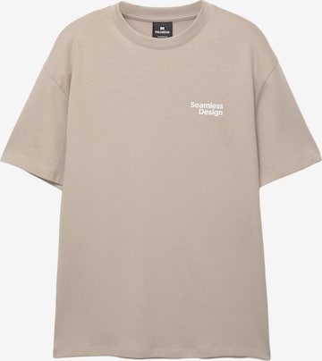 Pull&Bear Koszulka w kolorze beżowy: przód