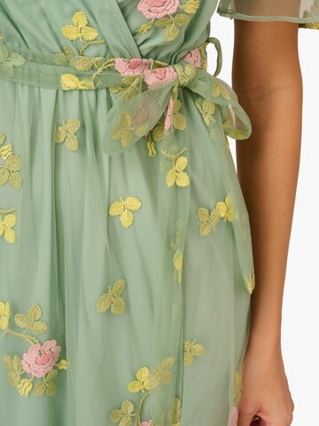 Adrianna Papell Jurk 'Embroidered Flutter Dress' in Groen