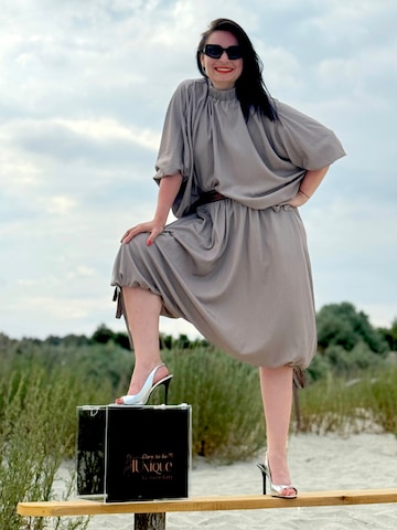 IUnique Bluse 'Grey Viscose Kimono Blouse' in Grau