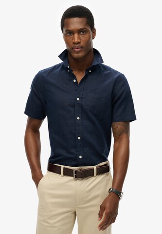 Superdry Regular fit Button Up Shirt in Blue: front
