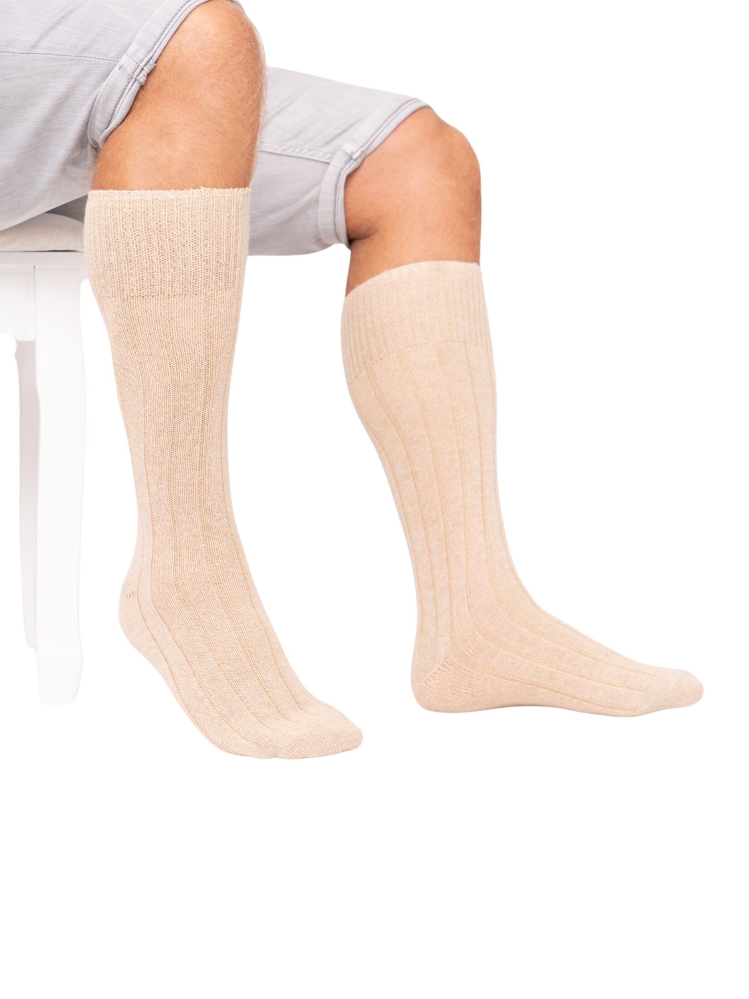 HomeOfSocks Knee High Socks 'HOSK494' in Beige: front