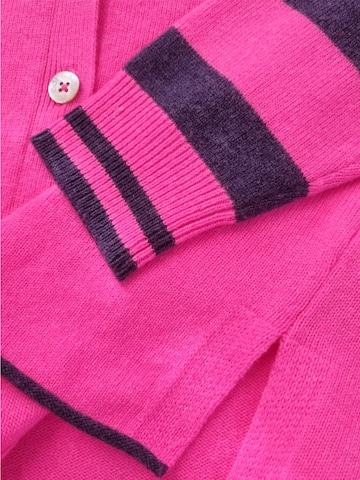 LIKS. Munich Knit cardigan 'Strickjacke Ärmel gestreift aus Organic Cotton-Woll-Mischung - DeltaC' in Pink