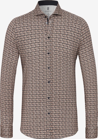 DESOTO Slim fit Button Up Shirt in Brown: front