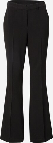 NÜMPH Flared Pleated Pants in Black: front