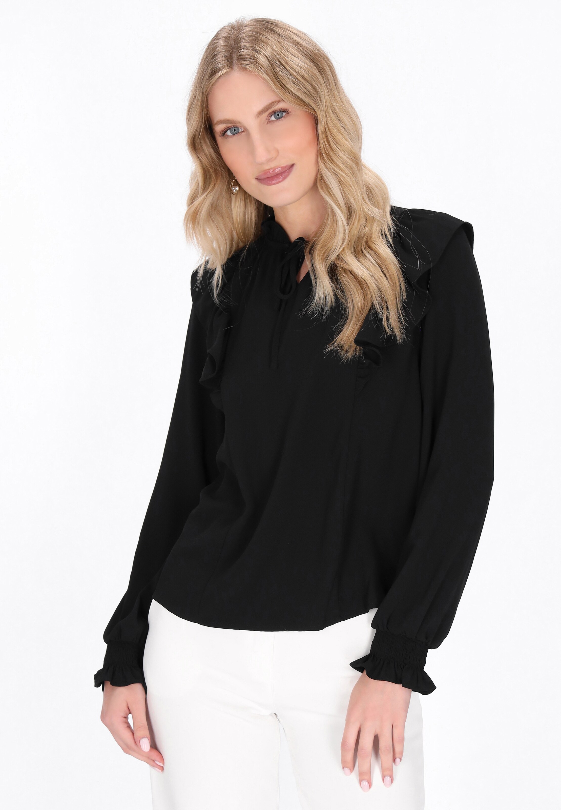 baradello Blouse in Zwart: voorkant