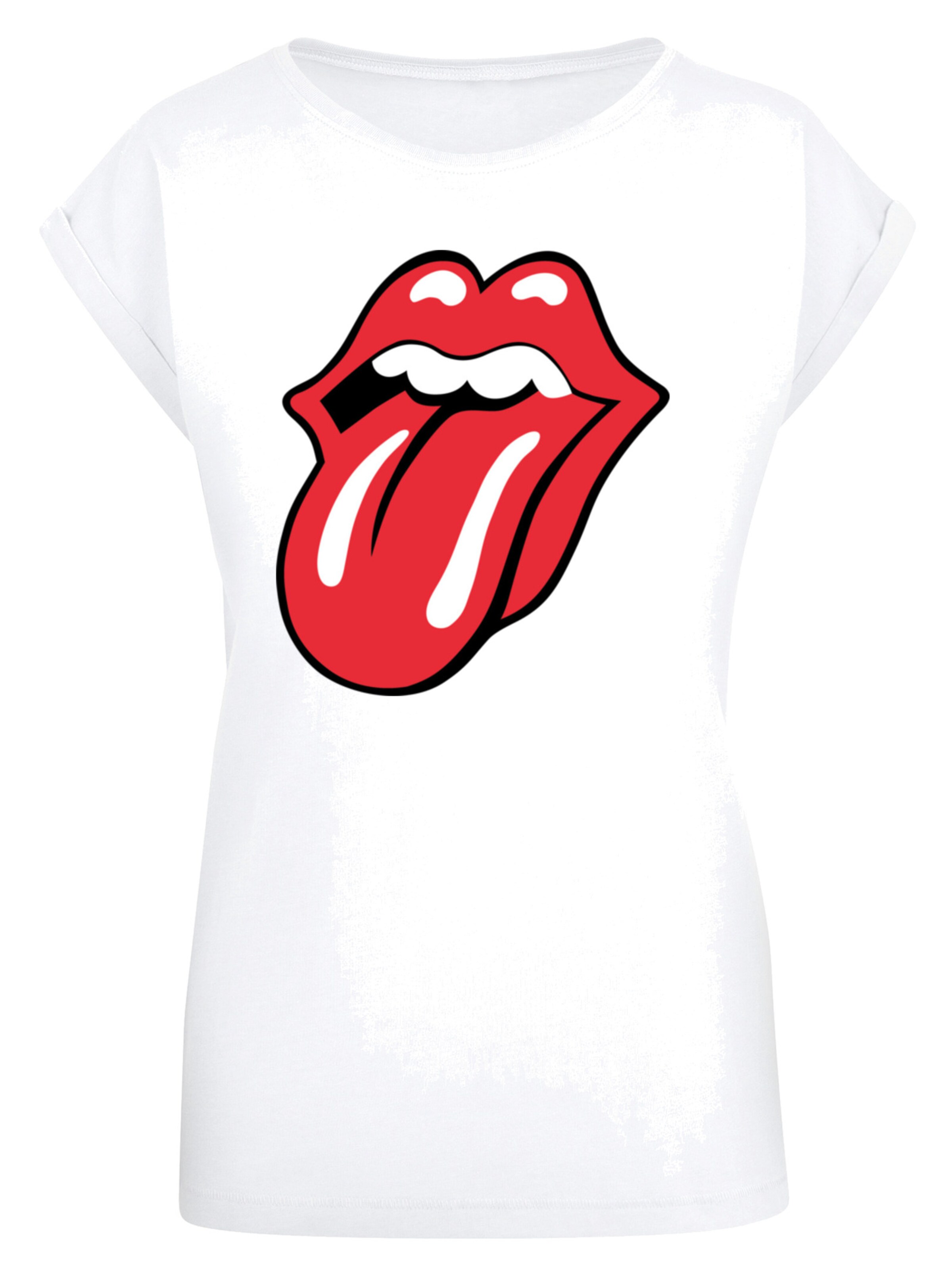 T-shirt 'The Rolling Stones' F4NT4STIC en blanc : devant