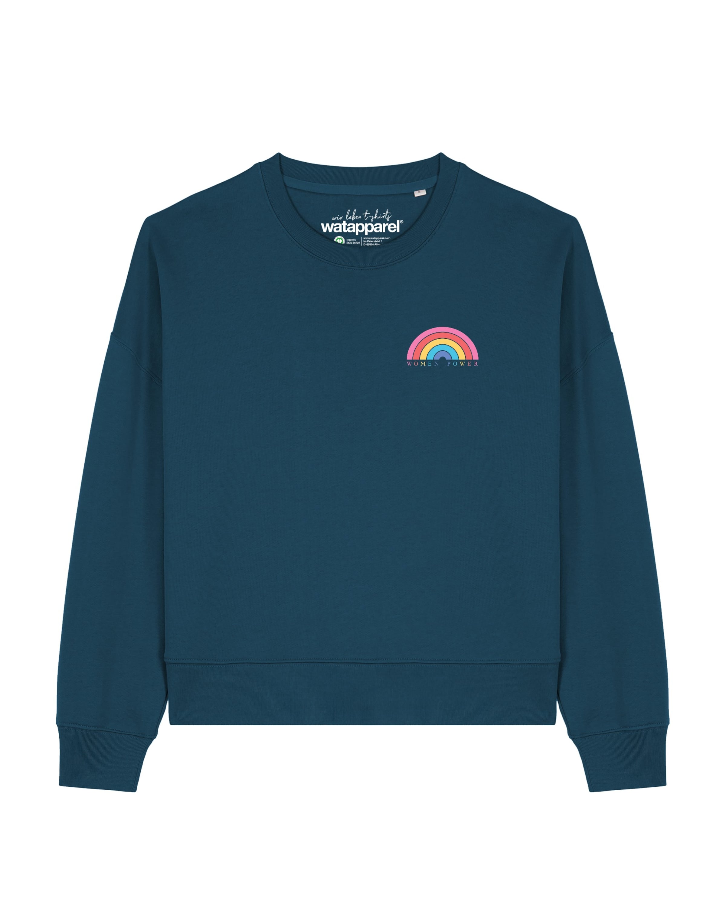 Watapparel Sweatshirt 'Women Power' in Grün: Vorderseite