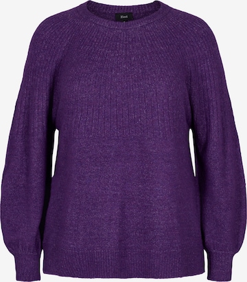 Zizzi Sweater 'Arizona' in Purple: front