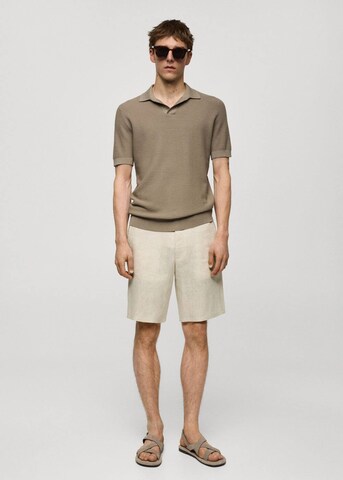 MANGO MAN Slimfit Broek 'Carp' in Beige