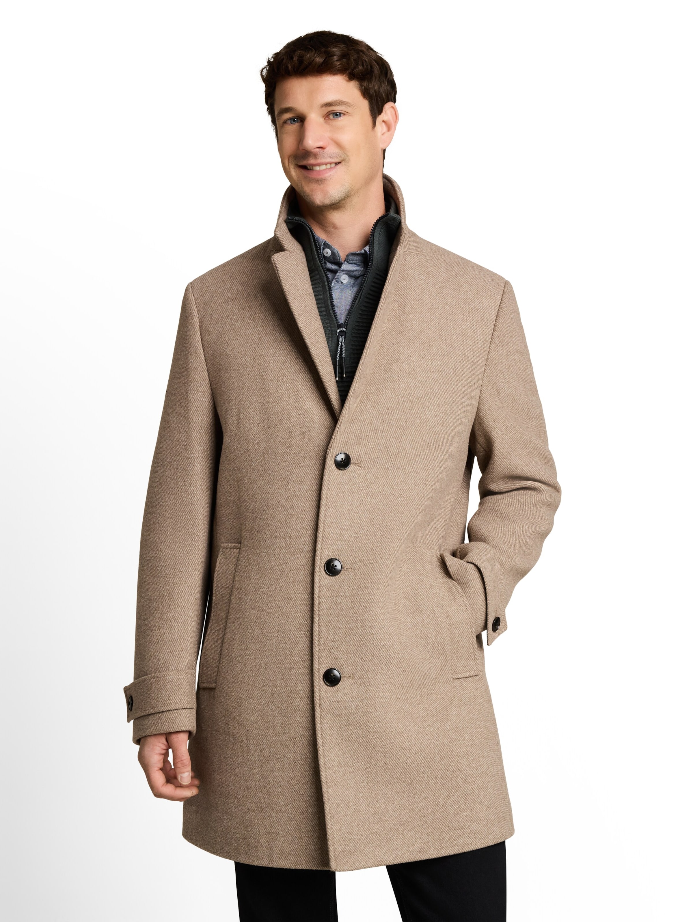 TOM TAILOR Between-Seasons Coat in Beige: front