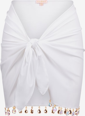 Moda Minx Rok 'Droplet Swim Fabric Short' in Wit: voorkant