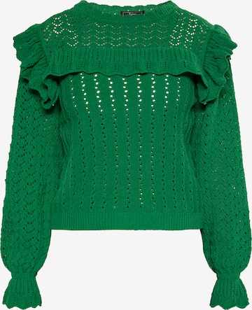 Pullover di faina in verde: frontale