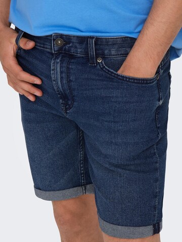 Only & Sons Regular Shorts 'Ply' in Blau