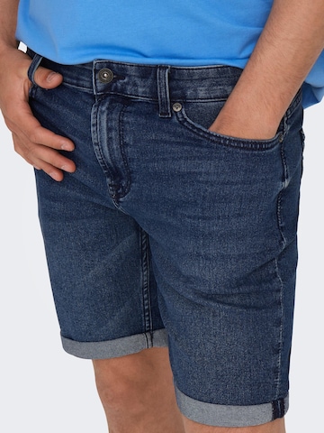 Only & Sons Regular Shorts 'Ply' in Blau