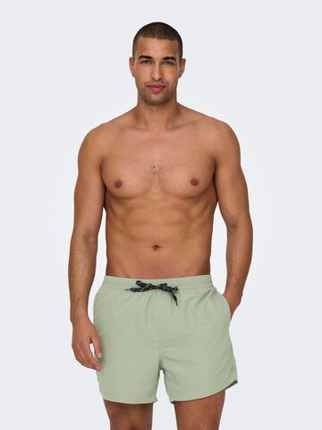 Only & Sons Board Shorts in Green