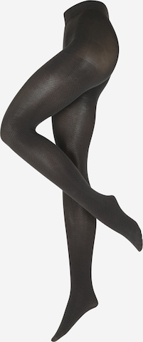 Swedish Stockings Pančuchy 'Hedda Chevron' - Čierna: predná strana