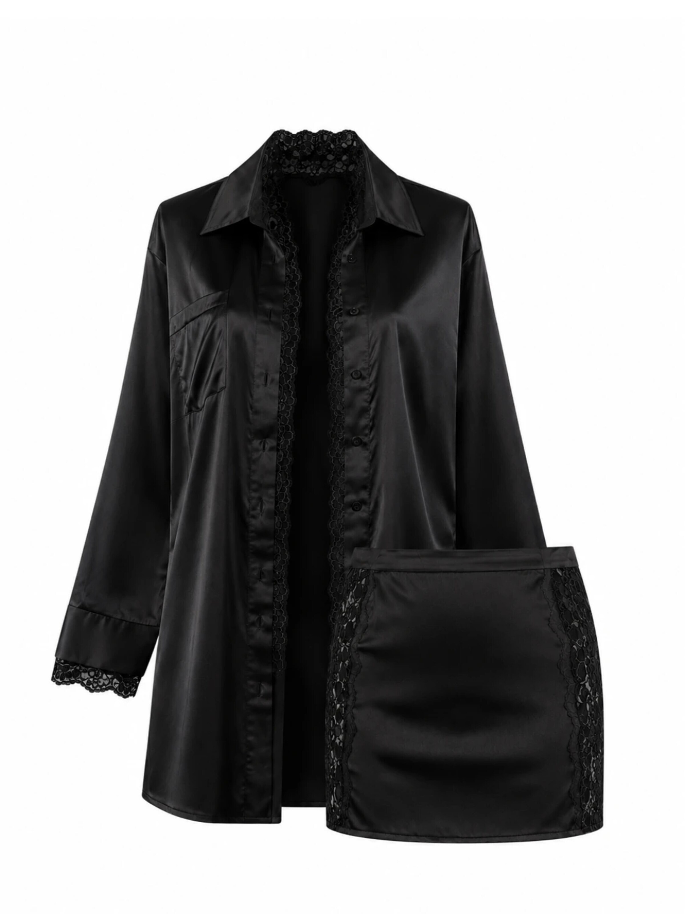 Abito da spiaggia 'Mulberry Silk Set' di iellele in nero: frontale