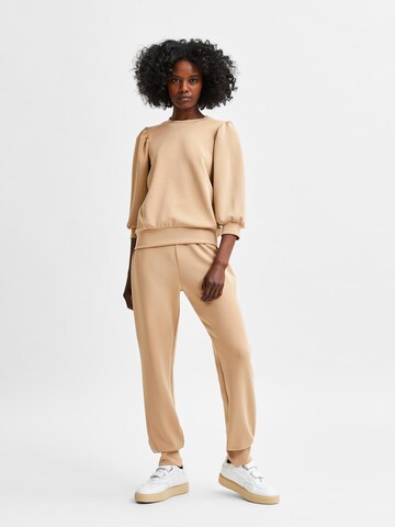 SELECTED FEMME Tapered Hose 'Tenny' in Beige