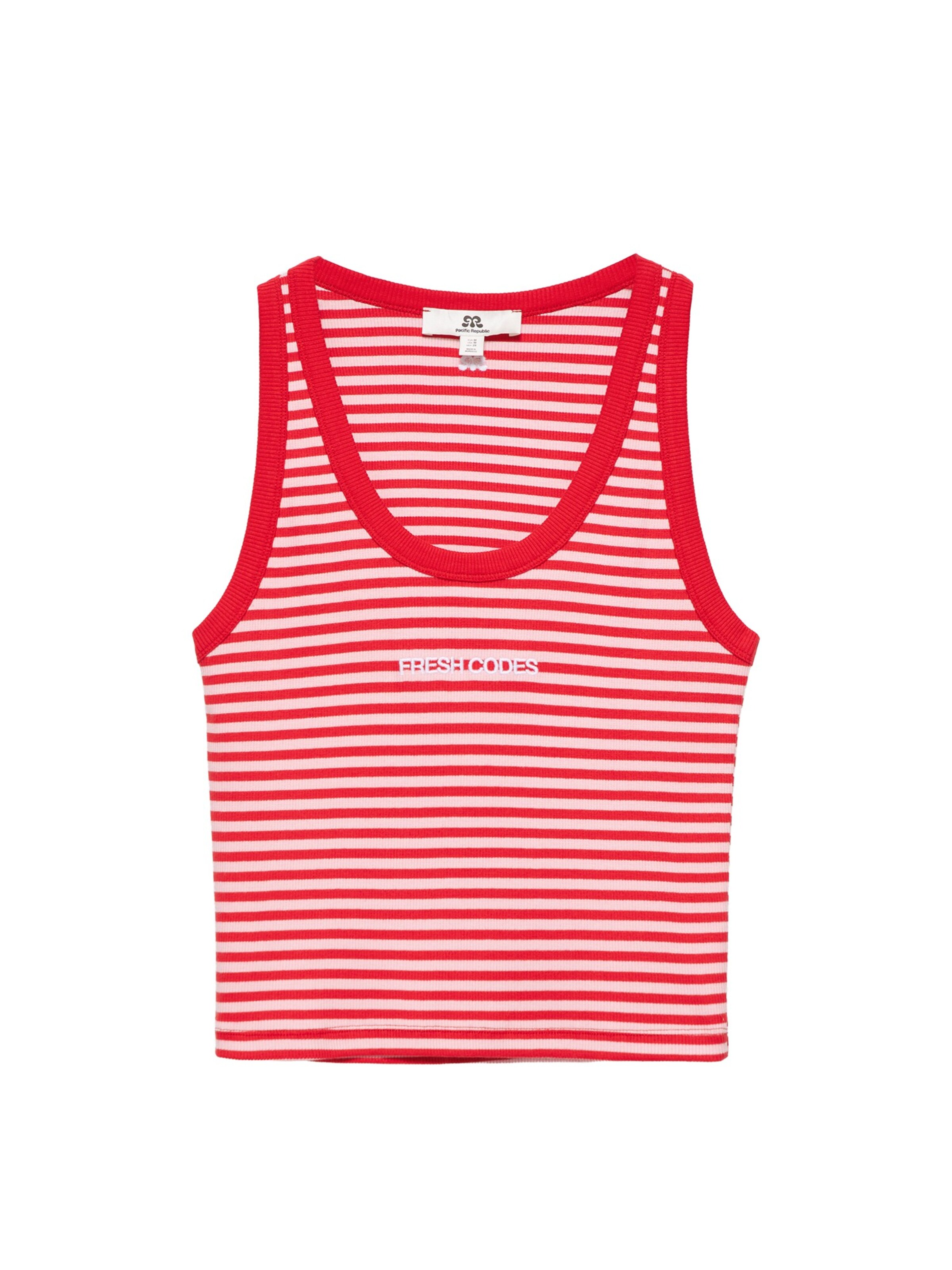 Pull&Bear Top 'PACIFIC' in XS in Rose / Red / White, Item view