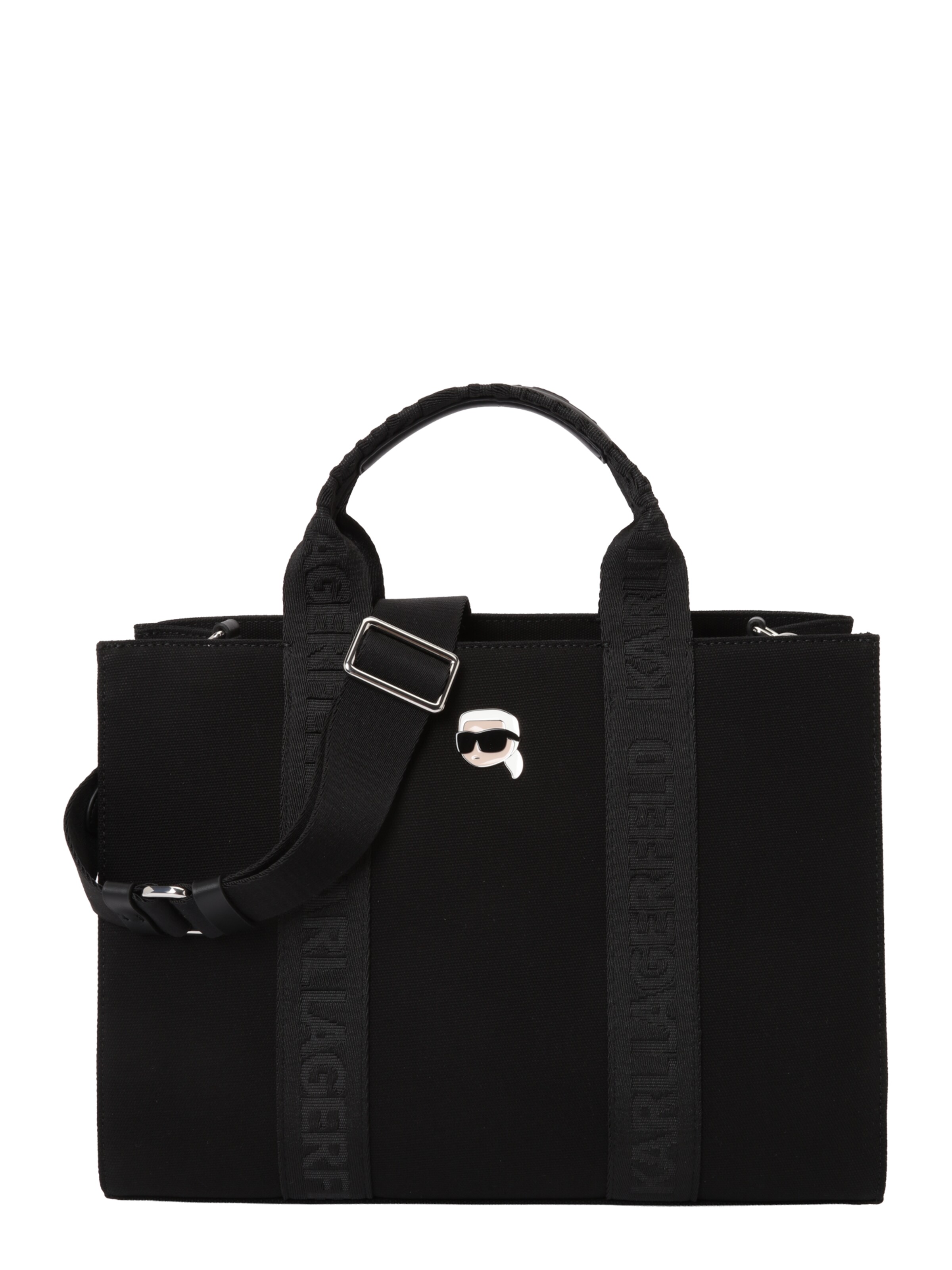 Karl Lagerfeld - Bolso de mano 'Ikon' en negro: frente