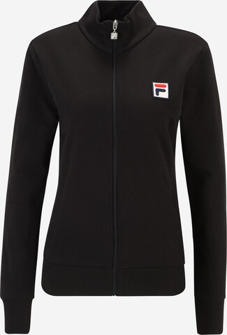 FILA Zip-Up Hoodie 'LUBNA' in Black: front