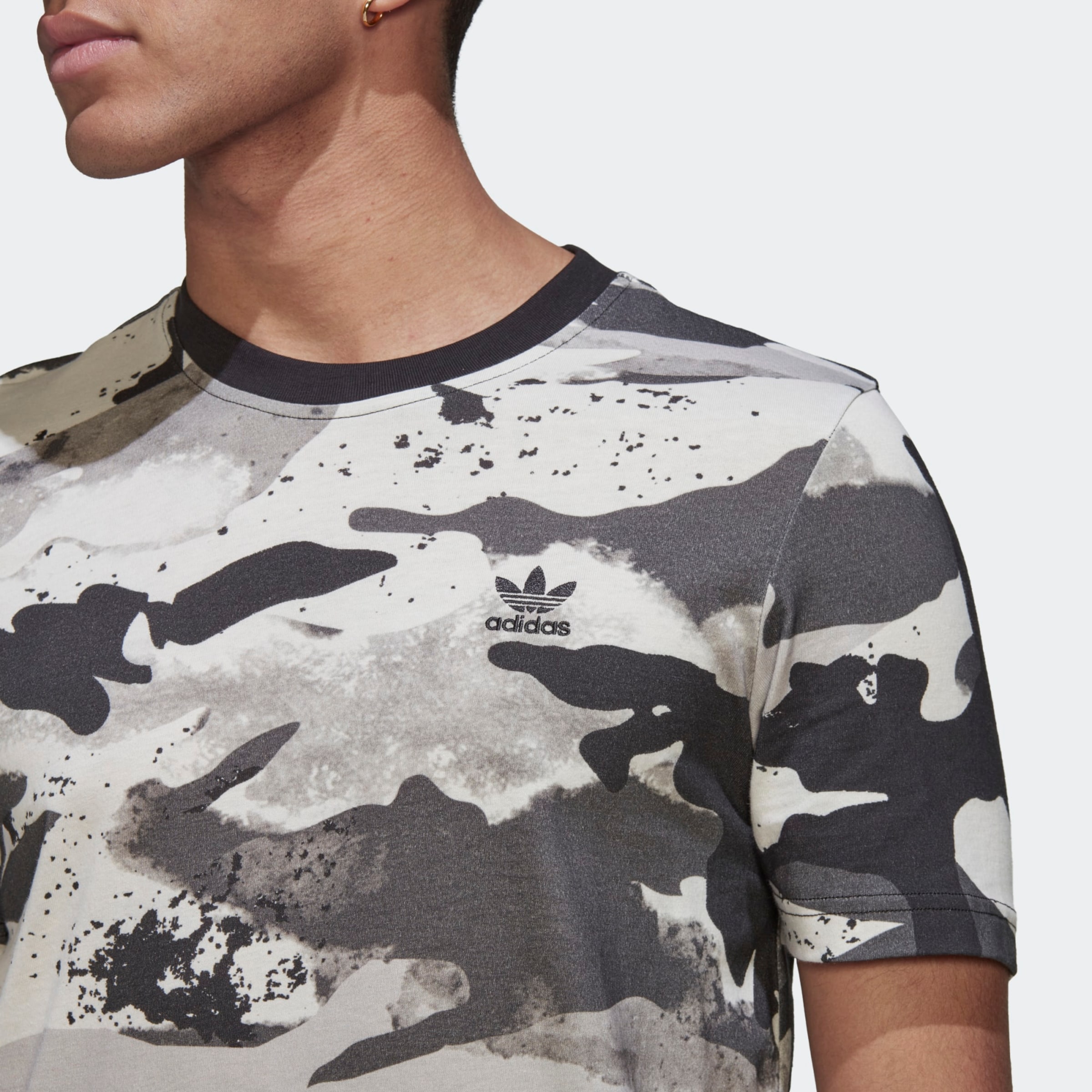Männer Shirts ADIDAS ORIGINALS Shirt 'Camo ' in Grau, Schwarz - XA58065