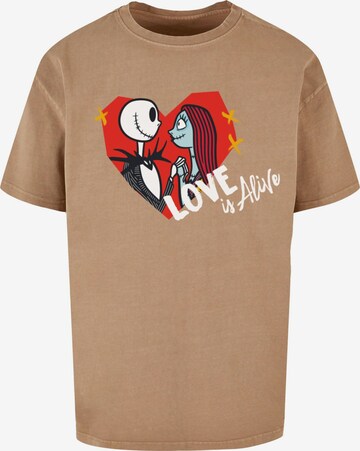 ABSOLUTE CULT Shirt 'The Nightmare Before Christmas - Love is Alive' in Beige: voorkant