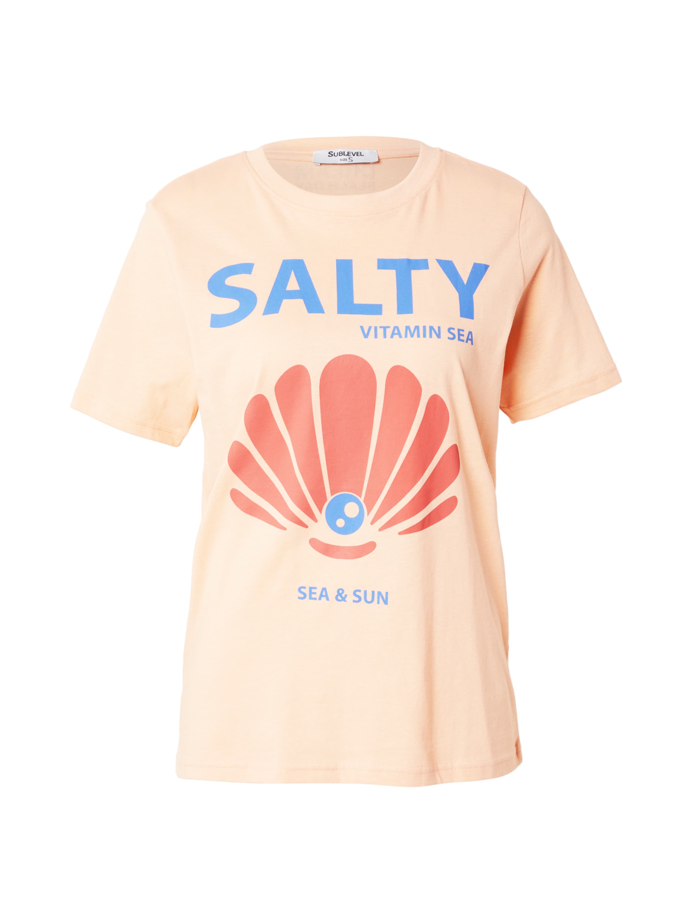 Sublevel T-shirt en azur / homard / orange pastel, Vue avec produit
