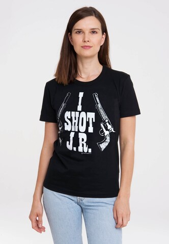 LOGOSHIRT Shirt 'Dallas – I Shot J.R.' in Black: front