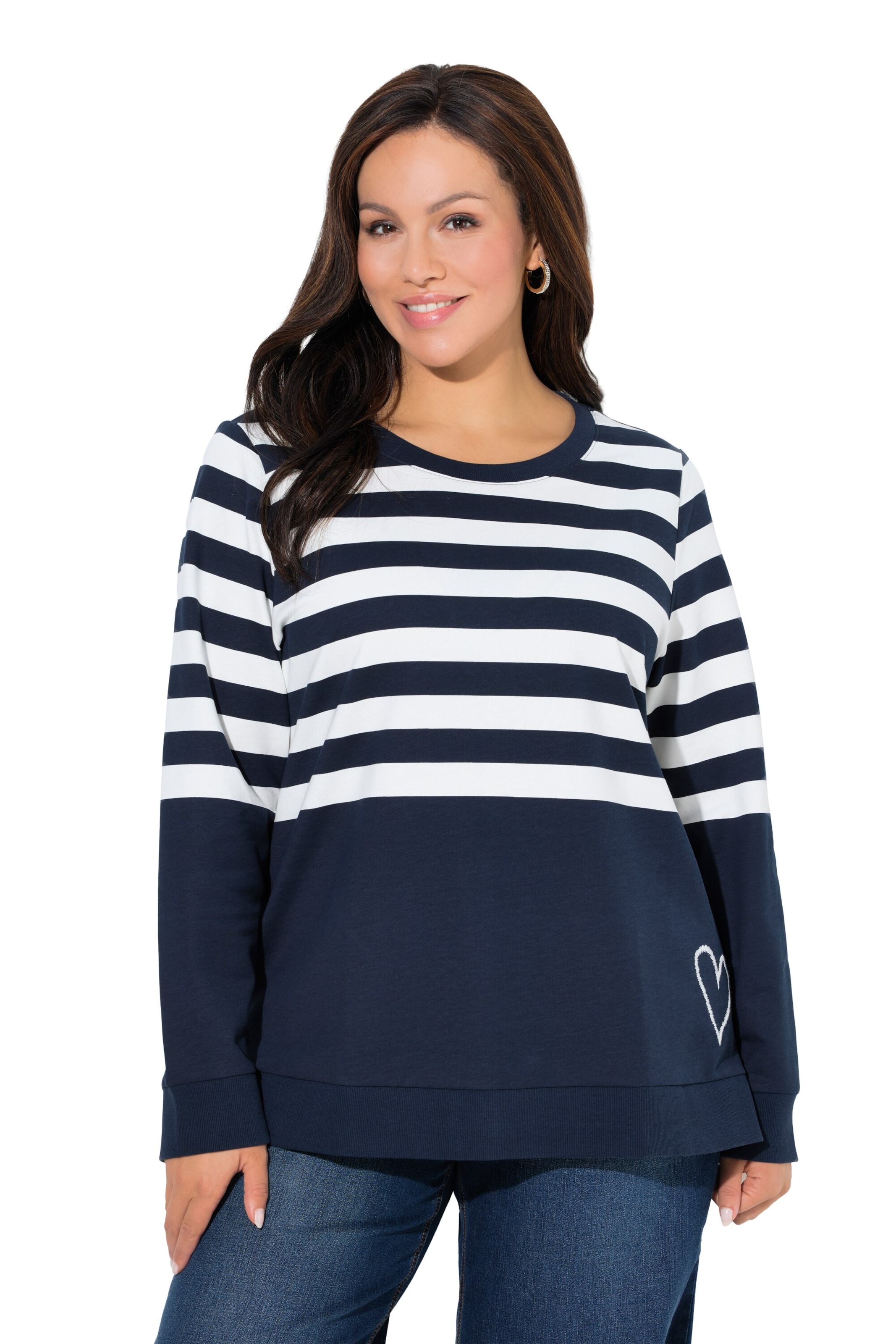 Ulla Popken Sweatshirt in Blauw: voorkant