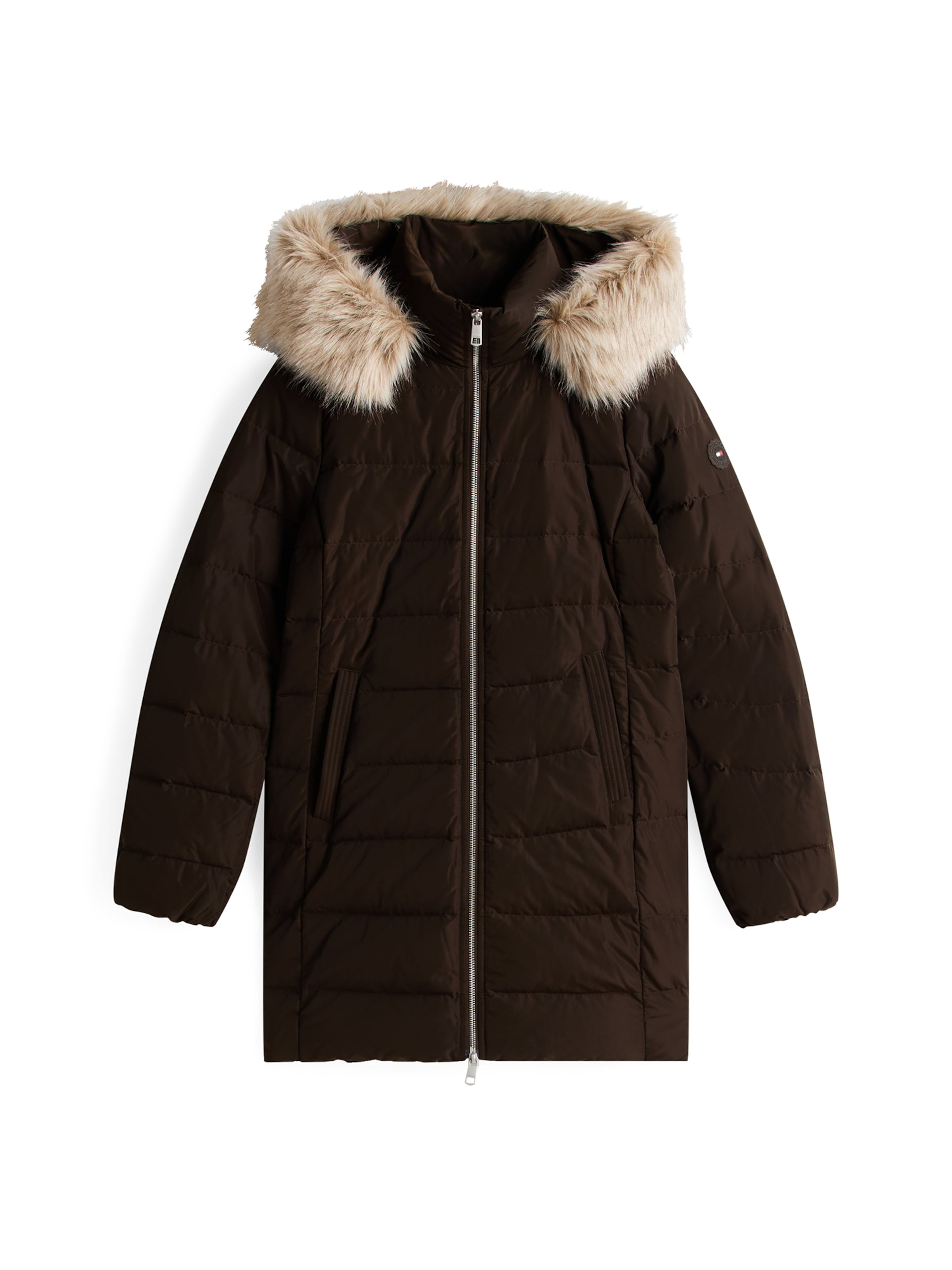 TOMMY HILFIGER Talvemantel, värv pruun: eest vaates