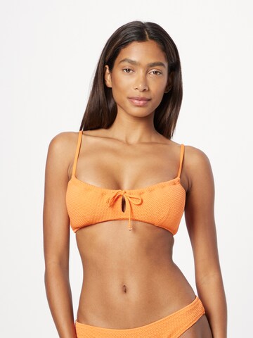 Seafolly Bandeau Góra bikini 'Drawstring' w kolorze pomarańczowy: przód